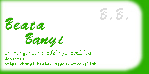 beata banyi business card